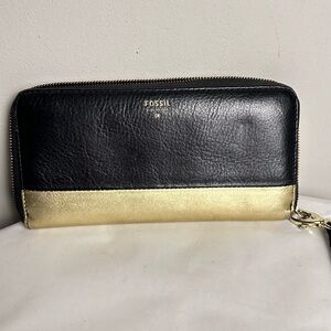 Fossil Black and Gold Wallet